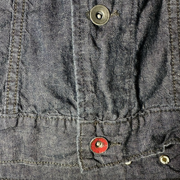 Vintage Gap (Product) Red Lightweight Denim Jacket Size Small - Picture 6 of 7